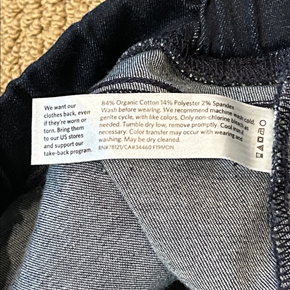 NEW Eileen Fisher Organic Cotton High Rise Denim Jeggings sz Large Utility Blue - Picture 7 of 13